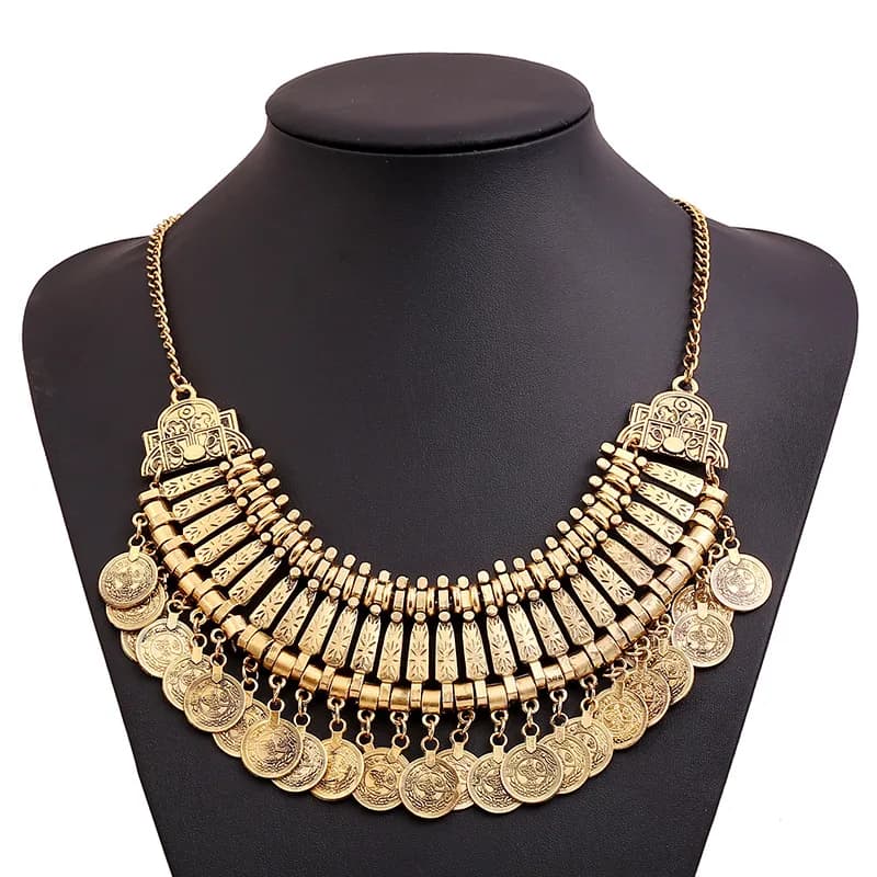 Meherah Coin Bib Necklace