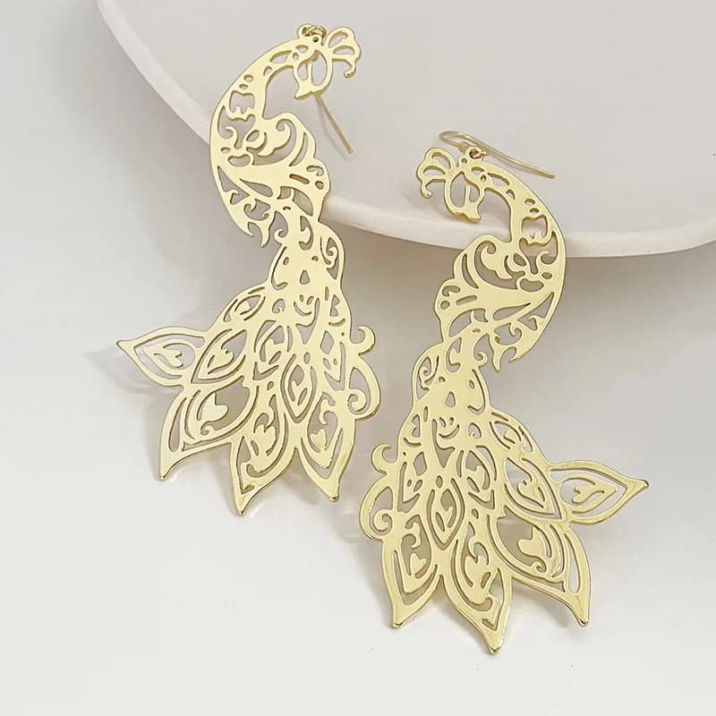 Ira Peacock Filigree Drop Earrings